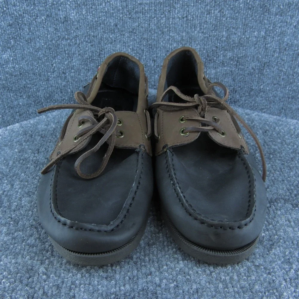 Tommy Hilfiger Bowman Men‎ Boat Shoe Shoes Black Leather Lace Up Size 10 Medium